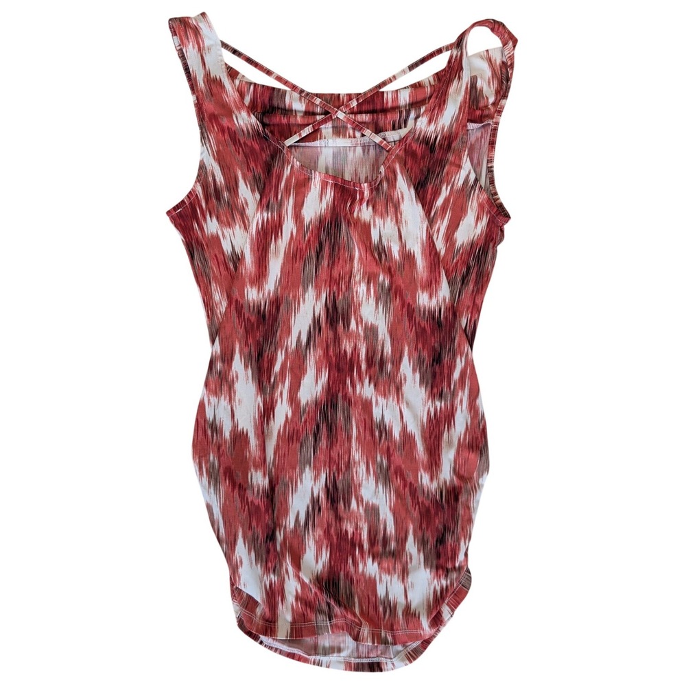 Ricki's Large Orange Red Rust Sleeveless Tank‎ Slouchy Side Summer Top